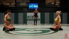 BIG TITS on the mat!! Pinned, Helpless, Fingered, and Strap-on Fucked!