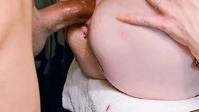 Fucked Her Period-Soaked Pussy Raw on the Table