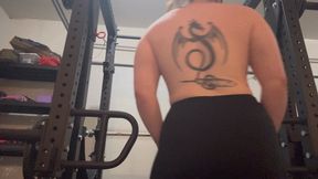 Upper body topless workout with finished oil flexing!