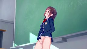 Teenie masturbates secretly while classmates discuss homework loudly nearby