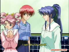 Japanese anime gets spanked by her friend