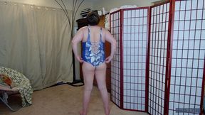 teasing you in blue & white swimsuit - clara crisp knows about your bathing suit fetish - enjoys teasing you to cum