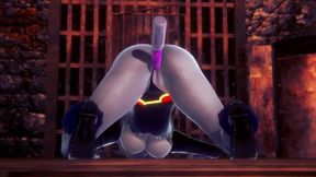 raven takes a dildo - titans porn parody