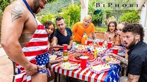 Fourth of July fireworks explode in a filthy bi-curious orgy with Aften Opal and more