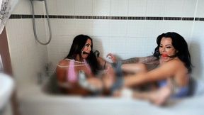 Bath tub bondage for hot cleaners! MP4 version