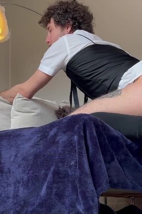 Harry_jen  Gay in a Corset Straddled Daddy's Big Cock and Made a Creampie