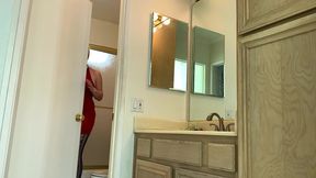 stepson drills his stepmother while dad is in the shower