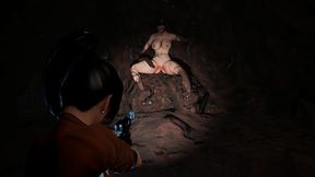 ada wong from the game resident evil was fucked in all holes by a huge monster