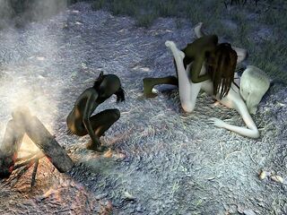 Goblins Take Turns Banging a Lewd Elf in the Forest