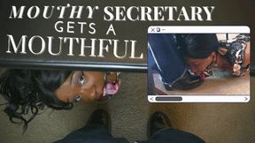 Mouthy Secretary Gets A Mouthful! - POV UNDER DESK BOOT WORSHIP 4K