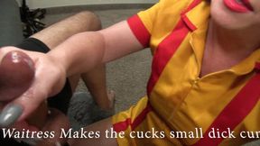 Waitress Eve makes the small cock cuckold cum 02