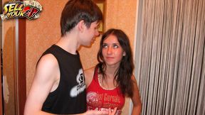 Good-looking teen brunette Dusya rammed in the doggy style