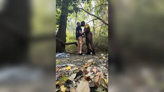 Bi-racial Risky HUMID PUBLIC Intercourse On The Chisel Trails! OUTSIDE INTERNAL CUMSHOT BREEDING!