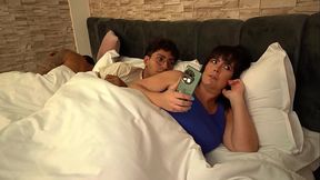 Stepmom with a big ass&#x1F351; lets stepson join her in bed - Thiago Lopez & Montse Swinger
