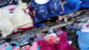 shopping and wet panties in public store 4k