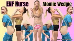 Embarrassed Nurse Pantsing & Wedgie Humiliation From Brat Patient - Embarassment - ENF