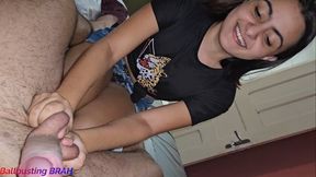 I'm going to step on your balls until you cum!