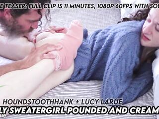 Bushy Sweatergirl Pounded and Creampied