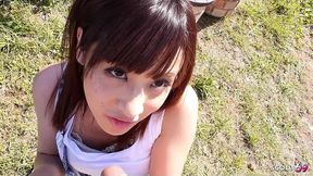 petite japanese step-sister seduce to defloration outdoor fuck while holiday trip in uncensored jav porn