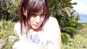 petite japanese step-sister seduce to defloration outdoor fuck while holiday trip in uncensored jav porn