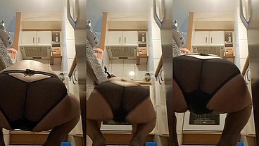 Milf clean kitchen big boob topless latina