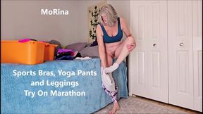 Sports Bras, Yoga Pants And Leggings Try On Marathon - MoRina spandex velour GFE chatting and try on haul