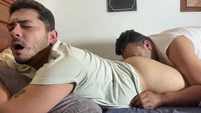 Curvy Latin Guy Lets His Perverted Stepdad Taste His Big Ass & Fuck Him Hard