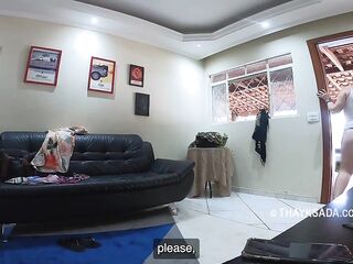 I couldn't resist and had sex with the very large dong delivery stud - With English subtitles