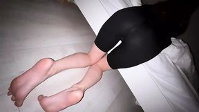 Naughty&#x1F608; Virgin Stretches Black Leggings For Quick Stepbro S&#x6EE1;&#x8DB3;n