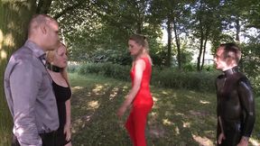 A stroll in the park with the submissive girl