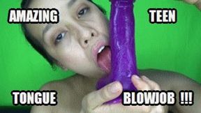 BLOWJOB TONGUE FETISH LICKING SO MUCH A PURPLE DILDO SWEET TEEN PUCCA KIP10K HD MP4