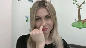 Nosepicking, collecting your boogers and making a snot ball WMV HD 720p