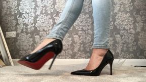 Bubble wrap popping with heels