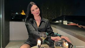 First date with a hot brunette turned into a passionate sex pov