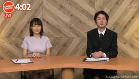 Hot Japanese fuck in the dressing room after the broadcast