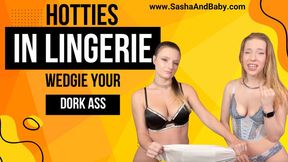Perfect Girls in Lingerie Wedgie Your Dork Ass - Wedgies - Bully Fetish - Bullying - Mean Girls