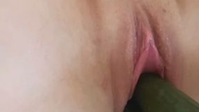 DOUBLE Cucumber Pussy Insertion !!!