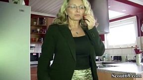 GERMAN BIG NATURAL TITS MILF seduce to FUCK by Neigbor