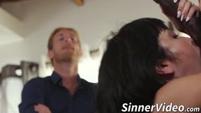 Sexy milf wife gets fucked hard by a big beefy black guy