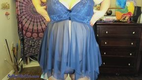 BBW in blue teases you