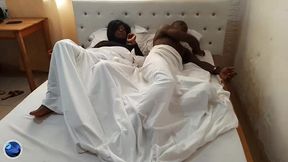 horny african ebony stepmom fuck with stepson while they share bed in hostel - african black girl fantasy