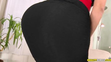 Delicious brunet Samia Duarte gets threesome fucked