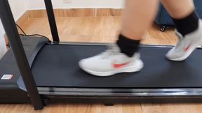 Smell, Sweat and Beauty: Dolce Amaran on the treadmill - ASS - SWEATY SOLES - SNEAKERS - SOCKS - BAREFOOT - FEET - SOLES - FRENCH NAILS - TEASING - WALKING