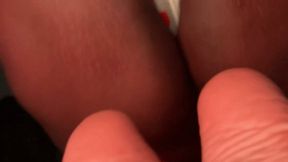 Chocolate ass & blushing soles Tease