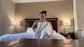 bbw catches cleaner spying on her while she gets dressed