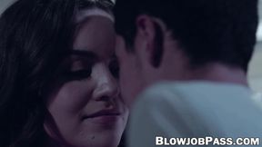 Naughty Freya Parker makes her intruder eat out her bushy pussy