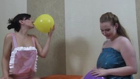 Mimi and Nova balloon blowing - wmv 720p