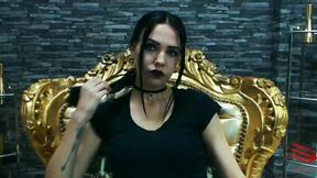 Gothic Girl Plays with Her Hair and Vapes