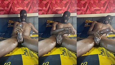 Wanking my stallion cock till I cum,wish there was a face to cum on