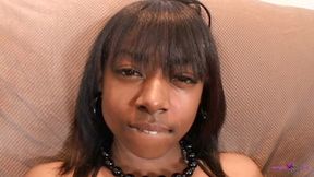 Twenty Year Old Ebony with Hairy Pussy Is Devouring Cock with All Her Holes